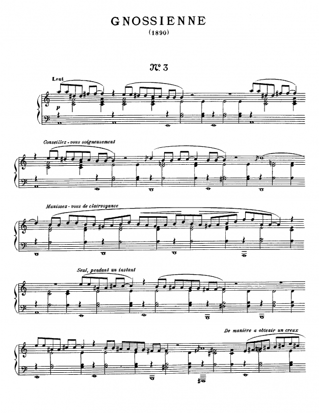 Gnossienne 3 partition piano
